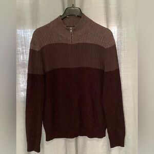Alfani Tri-Tone Zip-Up Sweater